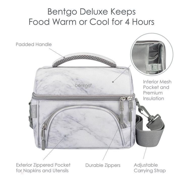 White Bentgo Deluxe Adults Lunch Bag USA | 473105RFW