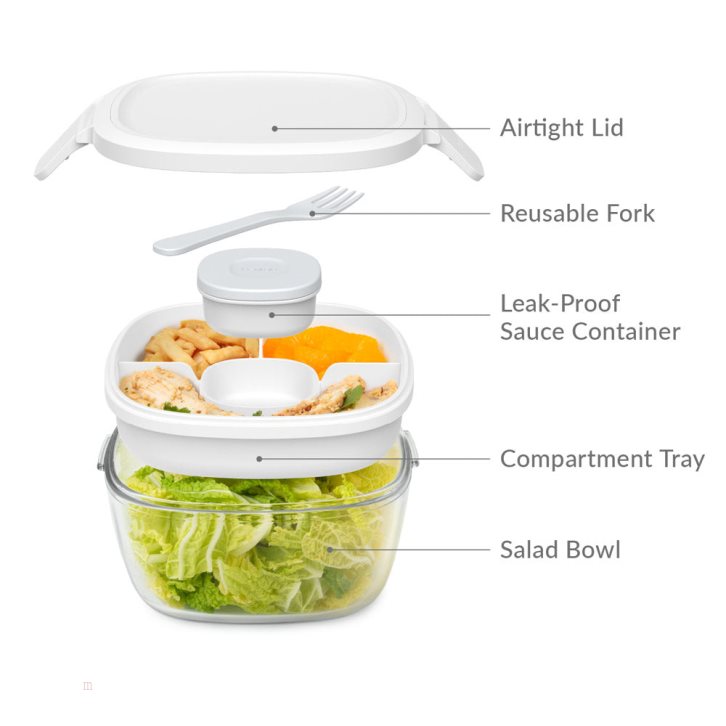 White Bentgo Glass Adults Salad Container USA | 259087PSQ