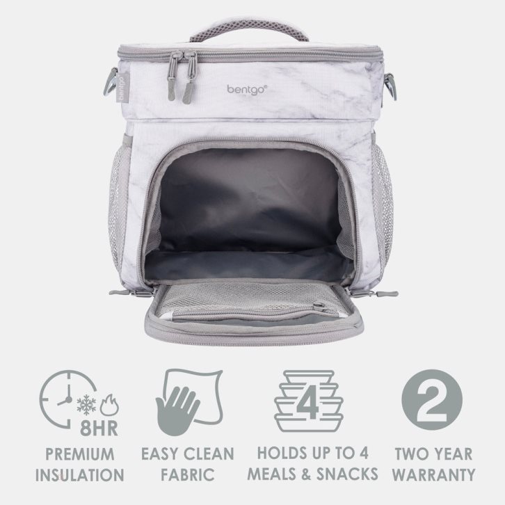 White Bentgo Prep Deluxe Multimeal Adults Lunch Bag USA | 385742PHG